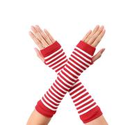 Allegra K Women's Fingerless Gloves Printed Elbow Length Knitted Arm Warmer | Printed knitted elbow length, stretchy materials, Keeps arms warm, cosplay, events, daily