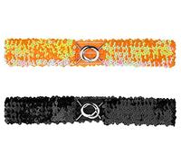 Allegra K Womens Glitter Skinny Stretchy Waist Belts Sequins Decor Slim Elastic Belts 2PCS Orange 64cm/25.19"