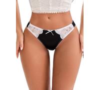 Allegra K Womens Lace Satin Bikini Low Rise Seamless Smoothing Briefs | Invisible edges and soft satin elastic fabric offer a second-skin fit, Suits for honeymoon, daily wear