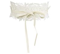 Allegra K Womens Lace Wide Waist Belt Wrap Around Obi Croset Belts Bowknot, Beige, 64-106cm/25.20-41.73"