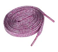 Allegra K Women's Metallic Glitter Sparkling Shoe Laces Flat Colorful Shoelaces for Sneakers 1 Pair 130cm/51.18" Rose Red & Silver