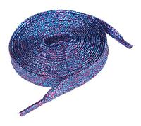 Allegra K Women's Metallic Glitter Sparkling Shoe Laces Flat Colorful Shoelaces for Sneakers 1 Pair 90cm/35.43" Red & Blue