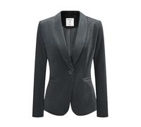 Allegra K Women's Office Coat Solid Shawl Collar 1 Button Velvet Blazer Small Dark Grey