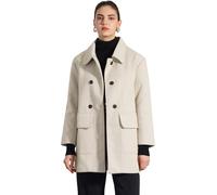 Allegra K Women's Peter Pan Collar Coat Long Sleeve Double Breasted Classic Winter Outwear Beige S