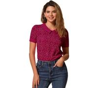 Allegra K Women's Peter Pan Collar Shirt Vintage 1950s Polka Dots Blouses | Peter Pan Collar Shirt Women, Contrast Color Top, Short Sleeves, Polka Dot Top, Summer Spring Tops