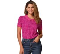 Allegra K Women's Peter Pan Collar Shirt Vintage 1950s Polka Dots Blouses | Peter Pan Collar Shirt Women, Contrast Color Top, Short Sleeves, Polka Dot Top, Summer Spring Tops