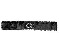 Allegra K Womens Plus Size Stretchy Skinny Waist Belts Shiny Sequins Decor Elastic Belts for Dresses Black 90cm/35.43"