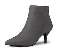 Allegra K Women's Pointed Toe Side Zip Stiletto Ankle Boots Greys 7 UK/Label Size 9 US