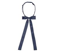Allegra K Women's Pre-Tied Adjustable String Bow Tie with Long Ribbon Solid Color Uniform Bowties Dark Blue One Size