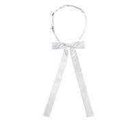 Allegra K Women's Pre-Tied Adjustable String Bow Tie with Long Ribbon Solid Color Uniform Bowties White One Size