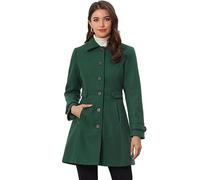 Allegra K Women's Ruffle V Neck Chiffon Blouse Bracelet Sleeve Vintage Peasant Top Green S-8