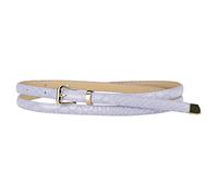 Allegra K Womens Skinny Embossed Leather Belts Alloy Pin Buckle Belt for Jeans Dresses Pants Light Purple 104cm/41''