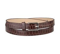 Allegra K Women's Skinny Waist Belts Single Pin Buckle Cute Animal Printed Pants Dress Thin Faux Leather Belt Stone Pattern Coffee Fit waist 77-94cm/30-37
