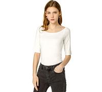 Allegra K Women's St. Patrick's Day Half Sleeves Scoop Neck Fitted Layering Top Soft T-Shirt Beige 20