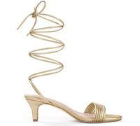 Allegra K Women's Strappy Strap Lace Up Kitten Heel Sandals Gold 5 UK/Label Size 7 US