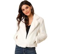 Allegra K Women's Winter Weddind Fur Bolero Jacket Formal Faux Fur Coat | Loose Fit, Long Sleeve, Fluffy Cropped Shrug, Fuzzy Jackets, Evening Wedding Outfit, Formal