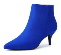 Allegra K Women's Zip Stiletto Kitten Heel Ankle Booties Royal Blue 5 UK/Label Size 7 US