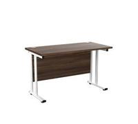 Allegro 1200 X 600 Rectangular Cantilever Workstation Dk Walnut/White