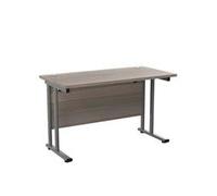 Allegro 1200x600 Cantilever Workstation-Grey Oak/Silver/TWU1260RECGOSV