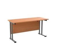 Allegro 1400 X 600 Rectangular Cantilever Workstation Beech/Silver