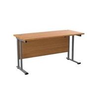 Allegro 1400 X 600 Rectangular Cantilever Workstation Oak/Silver
