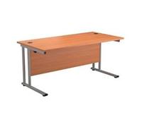 Allegro 1400 X 800 Rectangular Cantilever Workstation Beech/Silver