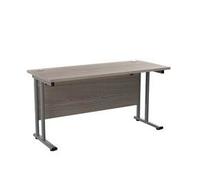 Allegro 1400x600 Cantilever Workstation-Grey Oak/Silver/TWU1460RECGOSV