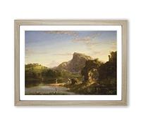 Allegro By Thomas Cole Classic Painting Framed Wall Art Print, Ready to Hang Picture for Living Room Bedroom Home Office Décor, Oak A4 (34 x 25 cm)