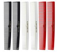 Allegro Combs 420 Hair combs Barber Comb Comb Set Hair Cutting Combs Pocket Comb Combs for Hair Stylist Styling Comb Black Red and white Combs 6 pk.