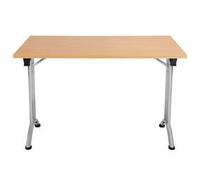 Allegro Folding Table 1200x700 Silver Frame Beech top OUFT1270SVBE2