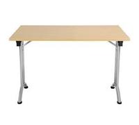 Allegro Folding Table 1200x700 Silver Frame Oak Top Ref OUFT1270SVNO