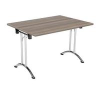 Allegro Folding Table 1200x800 Chrome/Grey Oak top Ref OUFT1280CRGO