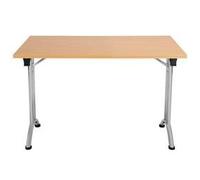 Allegro Folding Table 1200x800 Silver Frame Beech top OUFT1280SVBE2