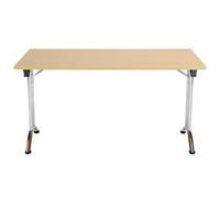Allegro Folding Table 1400x700 Chrome Frame Oak Top Ref OUFT1470CRNO