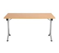 Allegro Folding Table 1400x700 Silver Frame Beech top OUFT1470SVBE2