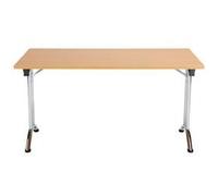 Allegro Folding Table 1400x800 Chrome Frame Beech top OUFT1480CRBE2