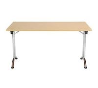 Allegro Folding Table 1400x800 Chrome Frame Oak Top Ref OUFT1480CRNO