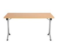 Allegro Folding Table 1400x800 Silver Frame Beech top OUFT1480SVBE2