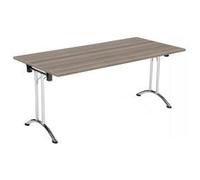 Allegro Folding Table 1600x700 Chrome/Grey Oak top Ref OUFT1670CRGO