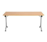 Allegro Folding Table 1600x700 Silver Frame Beech top OUFT1670SVBE2