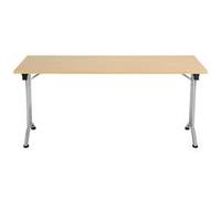 Allegro Folding Table 1600x700 Silver Frame Oak Top Ref OUFT1670SVNO