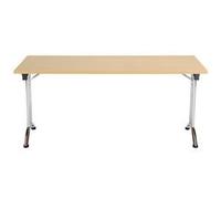 Allegro Folding Table 1600x800 Chrome Frame Oak Top Ref OUFT1680CRNO