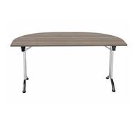 Allegro Folding Table 1600x800 Chrome/Grey Oak Ref OUFT1680DENDCRGO