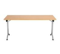 Allegro Folding Table 1600x800 Silver Frame Beech top OUFT1680SVBE2