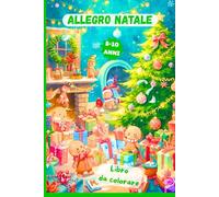 ALLEGRO NATALE - Libro da colorare: Copertina albero/regali/pupazzi pan di zenzero - retro verde