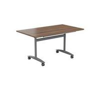 Allegro Table 1400x700 - Dark Walnut Top and Silver/Ref OTT1470SVDW