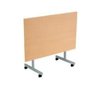 Tc One Eighty Tilting Table 1200 x 700 Silver Legs Beech Rectangular Top