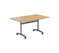 Allegro Tilting Table 1400x800 - Oak Top and Silver/Ref OTT1480SVNO