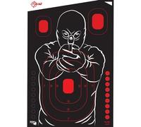 Allen Company EZ Aim Splash Reactive Paper Shooting Targets, Bad Guy Target, 12" W x 18" H, 5-Pack, Black/Red