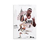 Allen Iverson Art Basketball Classic Vintage Poster Canvas Print Wall Art Retro Decorative Painting for Home Bedroom Living Room Decor16x24inch(40x60cm)